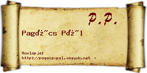 Pagács Pál névjegykártya