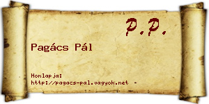Pagács Pál névjegykártya